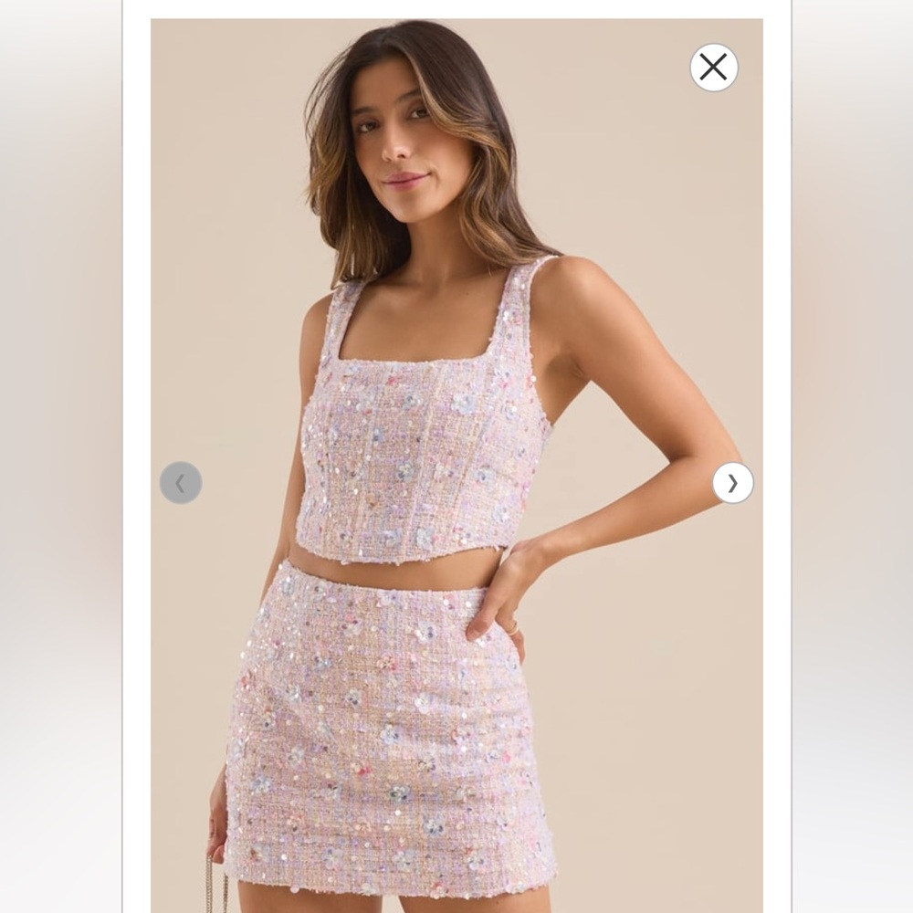 Ella Floral Tweed Skirt from Altar’d State